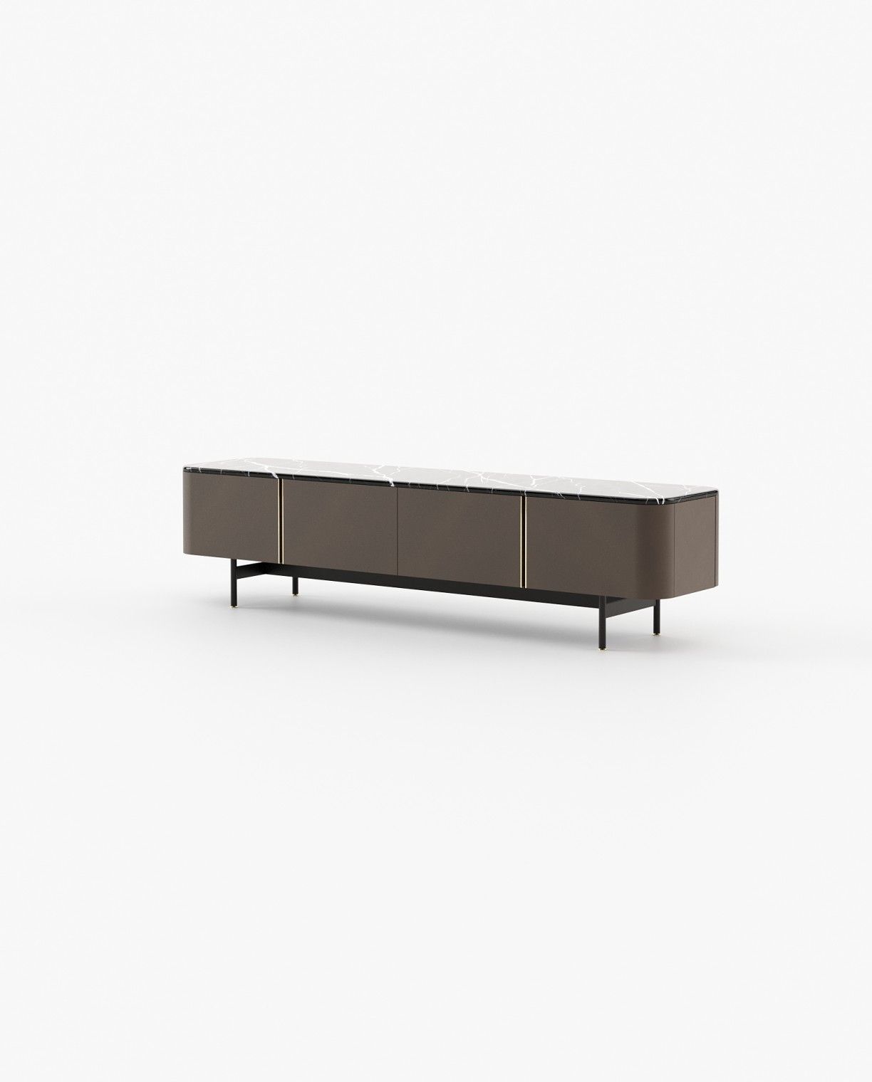 Laskasas NORMAN Media Unit Seoul Brown Leather - Araco Interiors