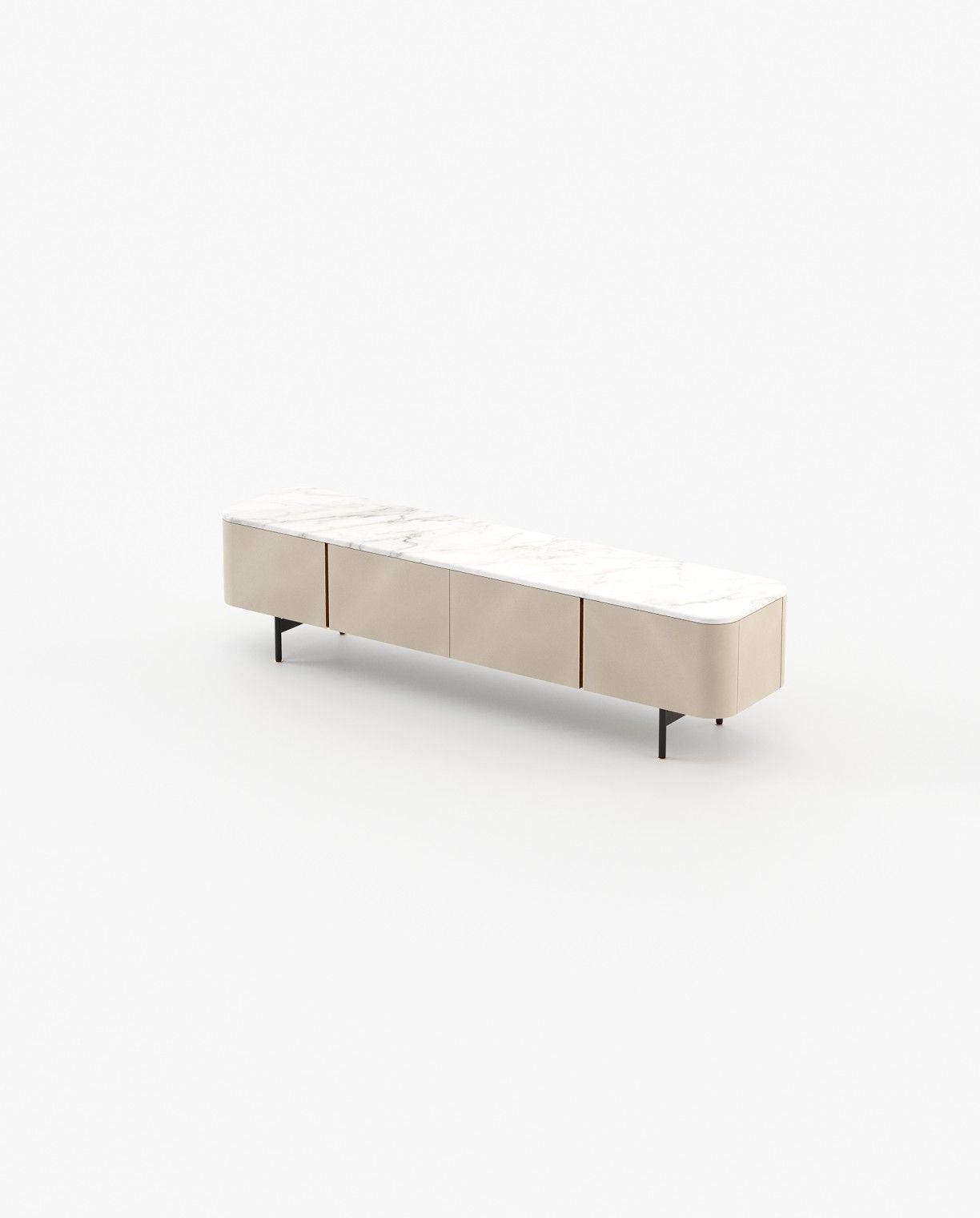 Laskasas NORMAN Media Unit Seoul Sand leather - Araco Interiors