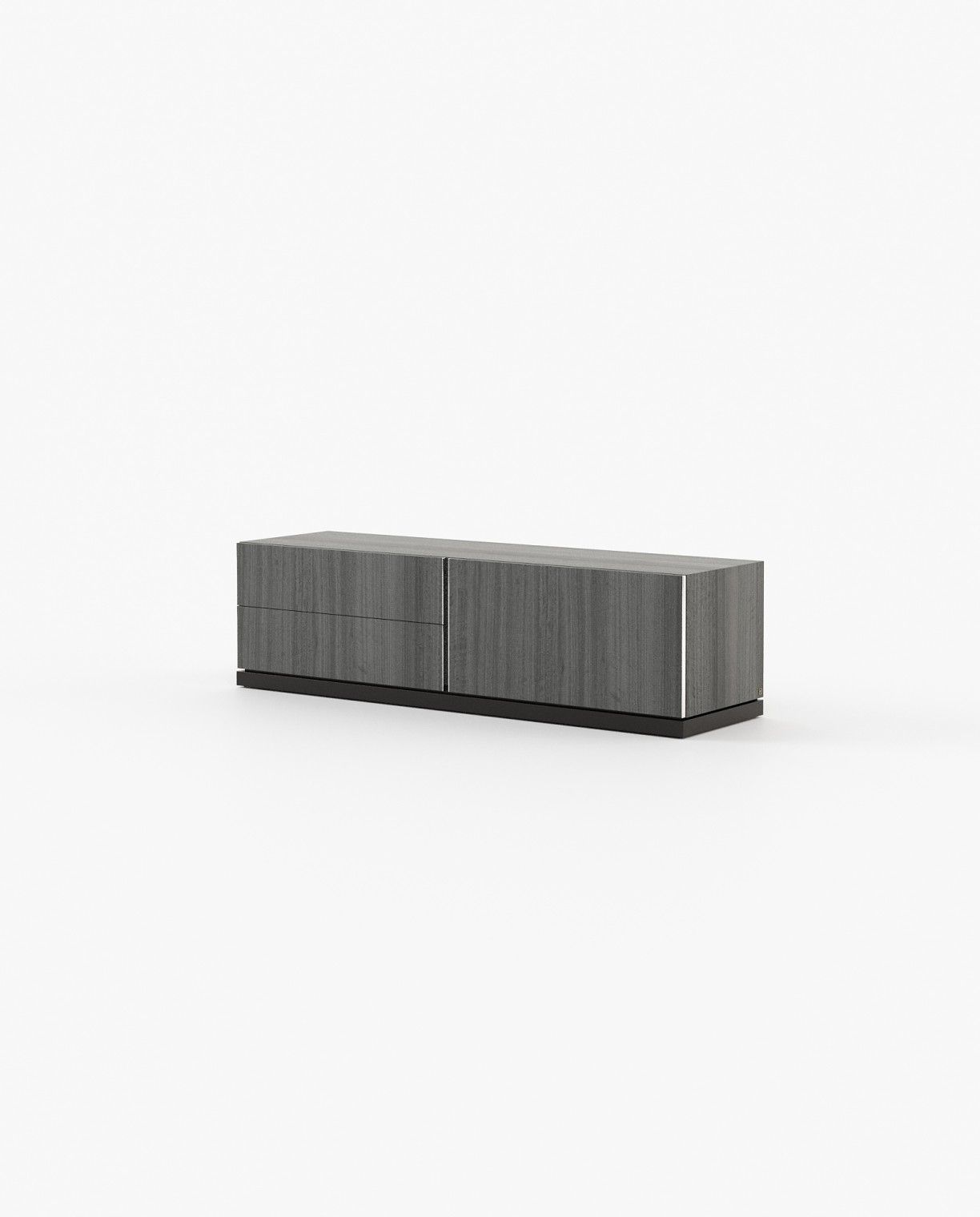 Laskasas PAM Media Unit Grey Eucalyptus Veneer Matte - Araco Interiors