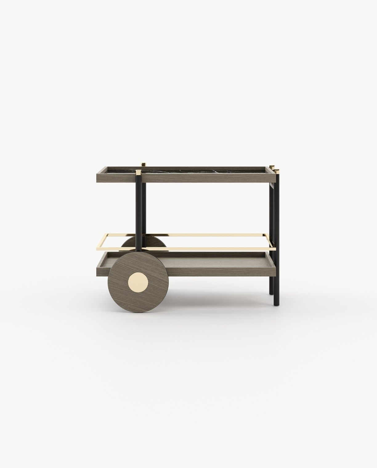Laskasas PITT Drink Cabinet & Trolley Aged Oak Veneer Matte - Araco Interiors