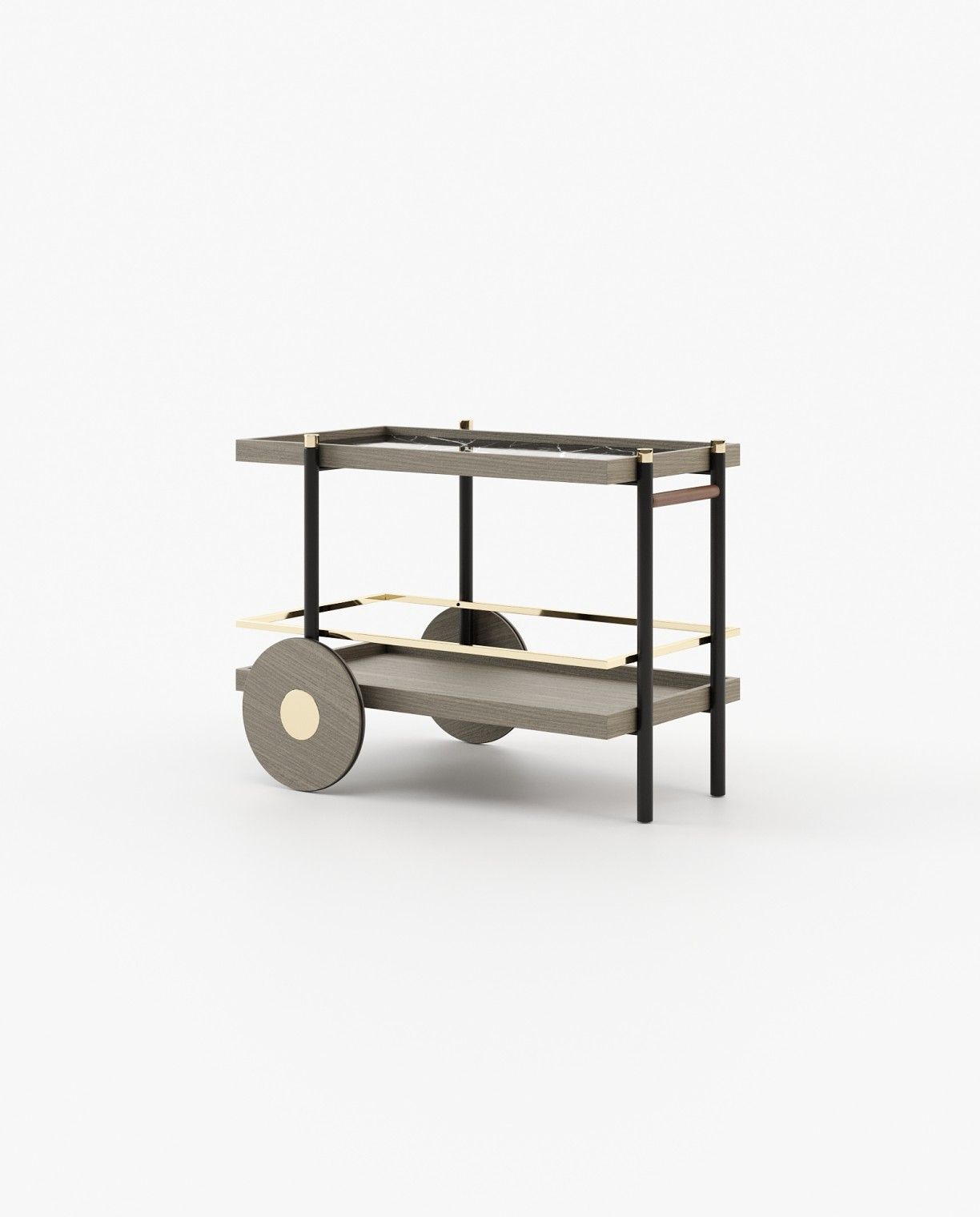 Laskasas PITT Drink Cabinet & Trolley Aged Oak Veneer Matte - Araco Interiors