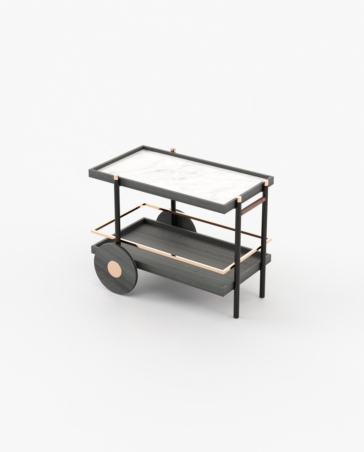 Laskasas PITT Drink Cabinet & Trolley Grey Eucalyptus Veneer Matte - Araco Interiors
