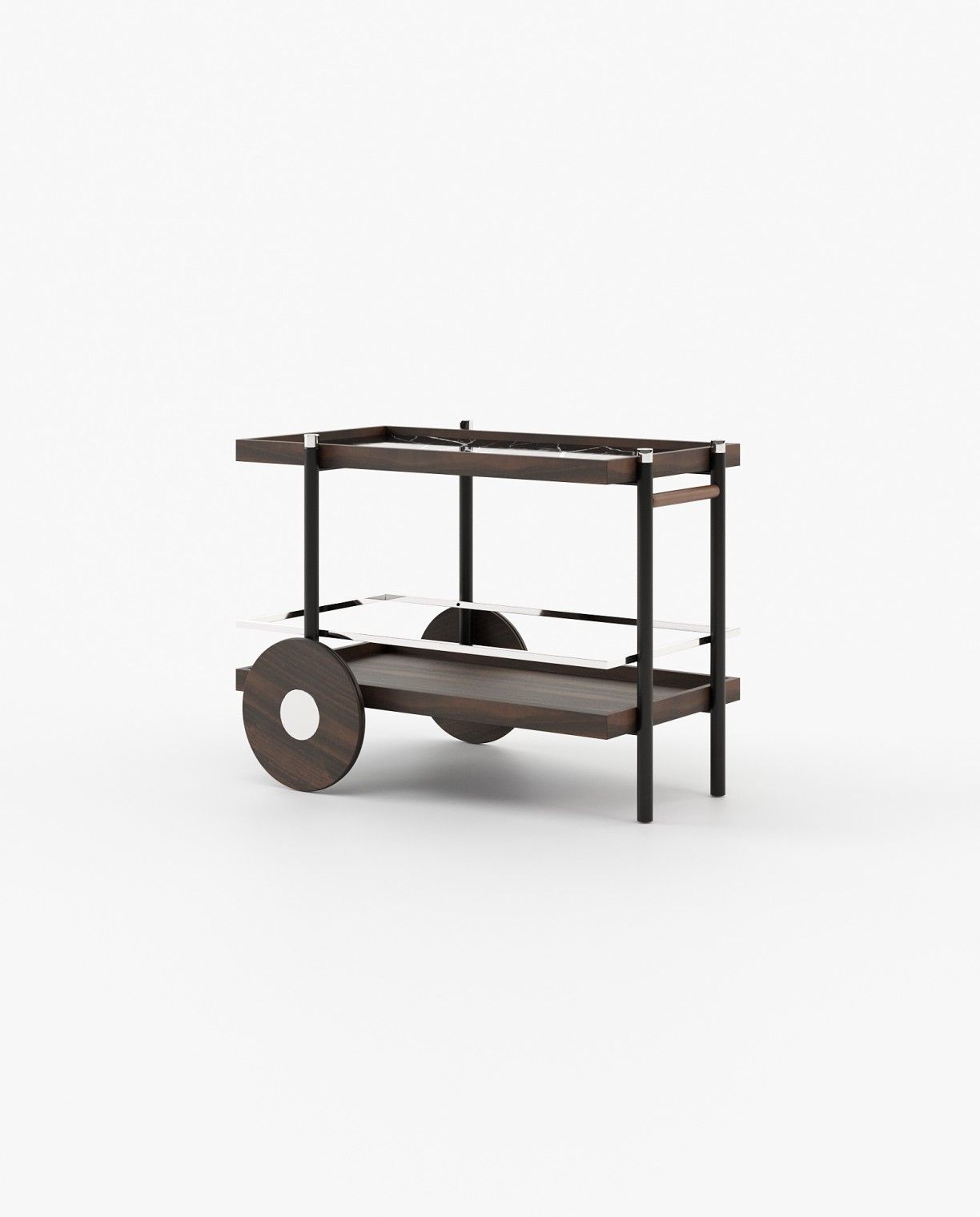 Laskasas PITT Drink Cabinet & Trolley Smoked Eucalyptus Veneer Matte - Araco Interiors