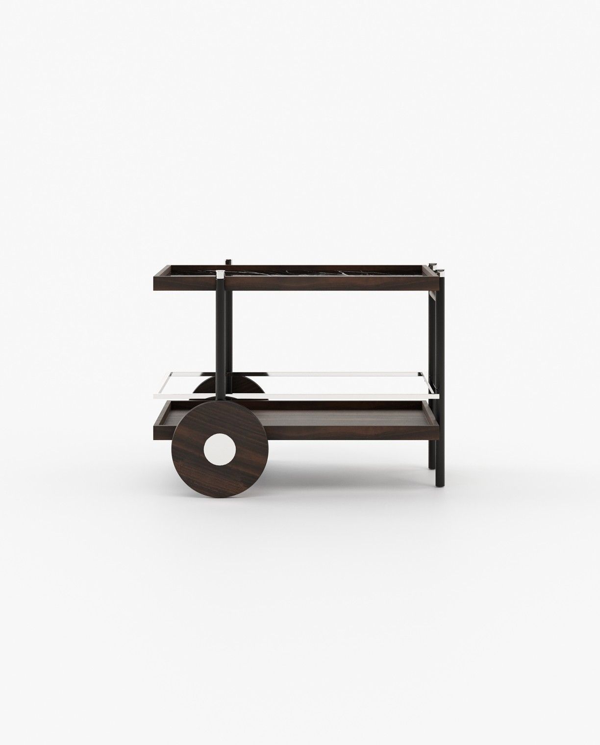 Laskasas PITT Drink Cabinet & Trolley Smoked Eucalyptus Veneer Matte - Araco Interiors