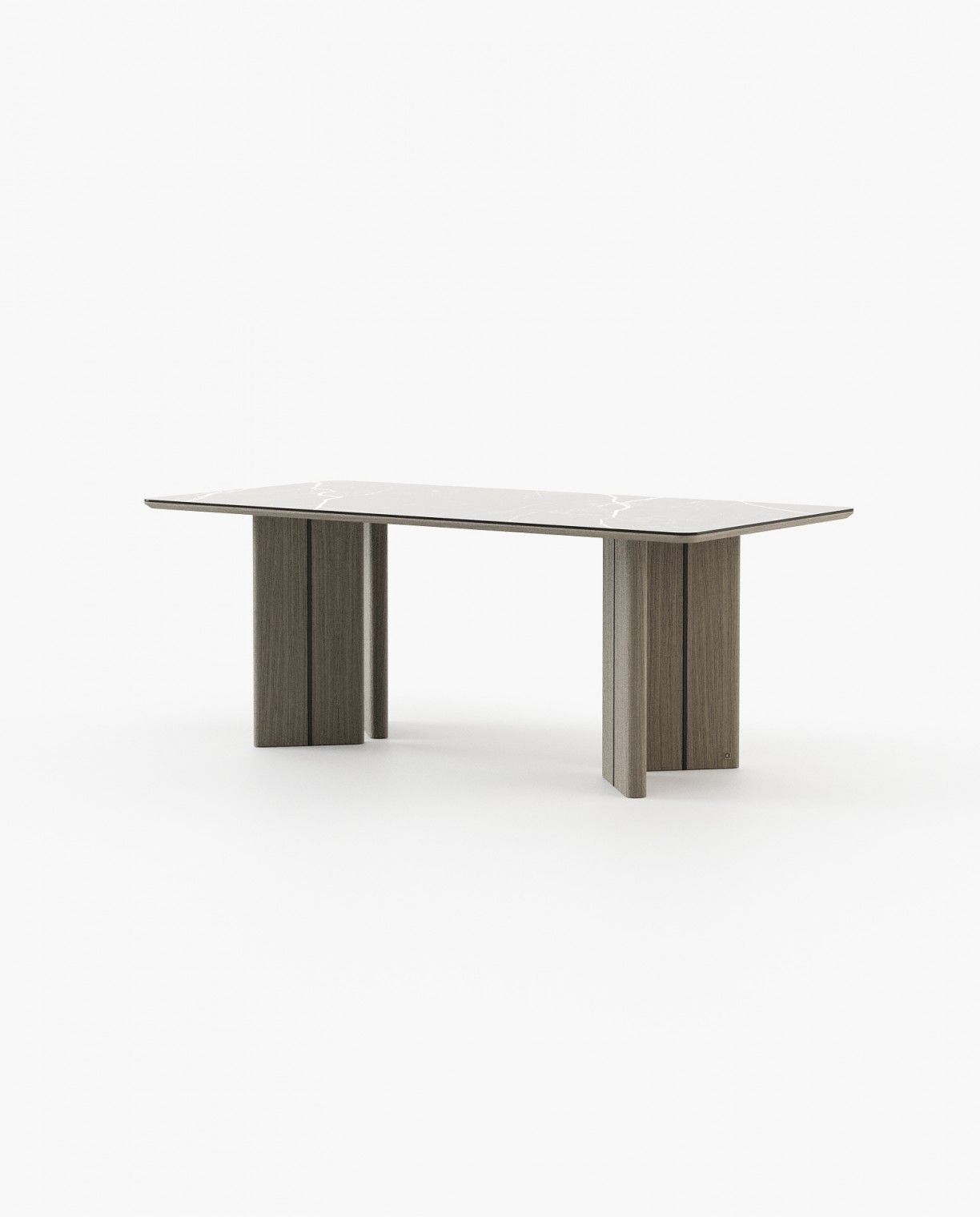 Laskasas PONZA Dining & Bar Table Aged Oak Veneer Matte - Araco Interiors