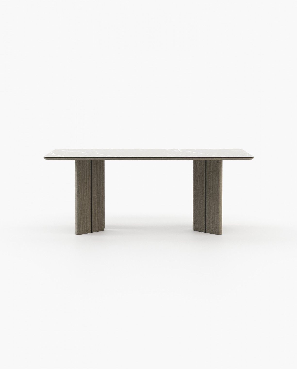 Laskasas PONZA Dining & Bar Table Aged Oak Veneer Matte - Araco Interiors