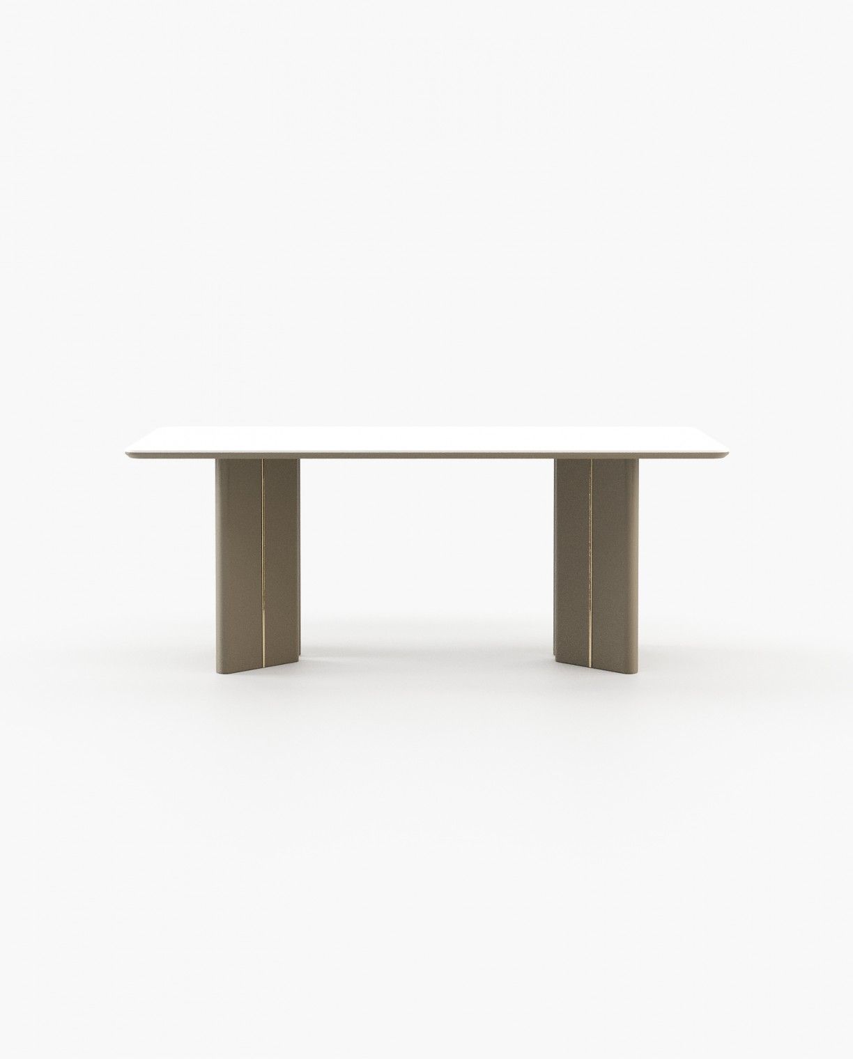 Laskasas PONZA Dining & Bar Table Beige Grey Lacquer Matte - Araco Interiors