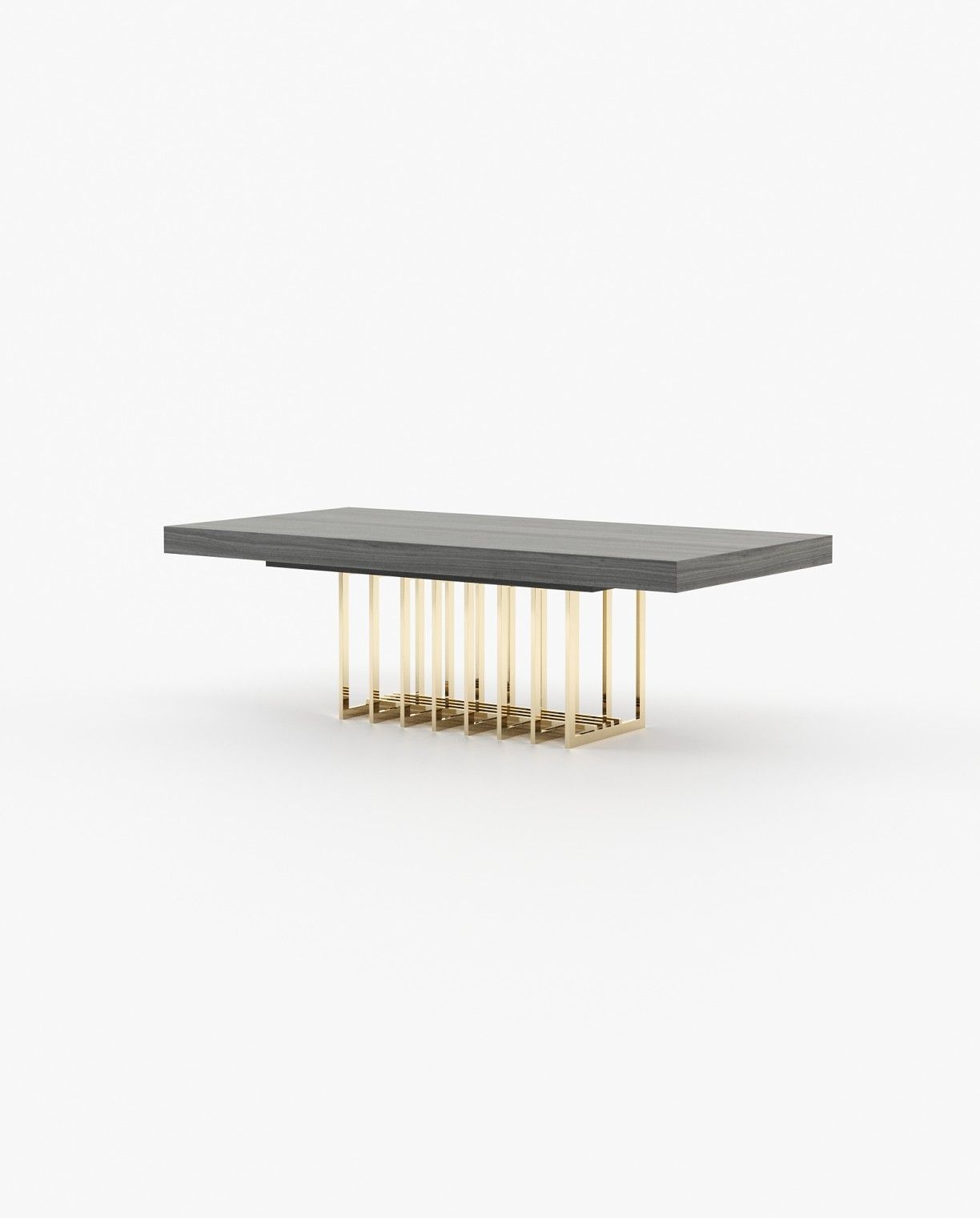 Laskasas PRESTIGE fixed Dining & Bar Table Grey Eucalyptus Veneer Matte - Araco Interiors