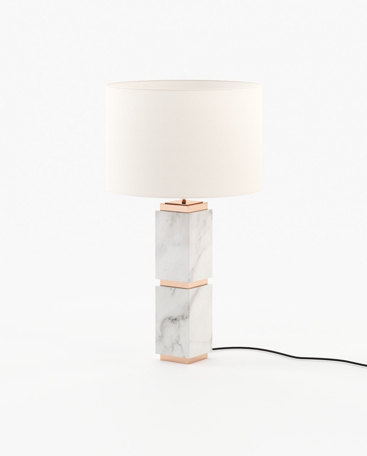 Laskasas QUENTIN Table & Desk Lamp Carrara Marble - Araco Interiors