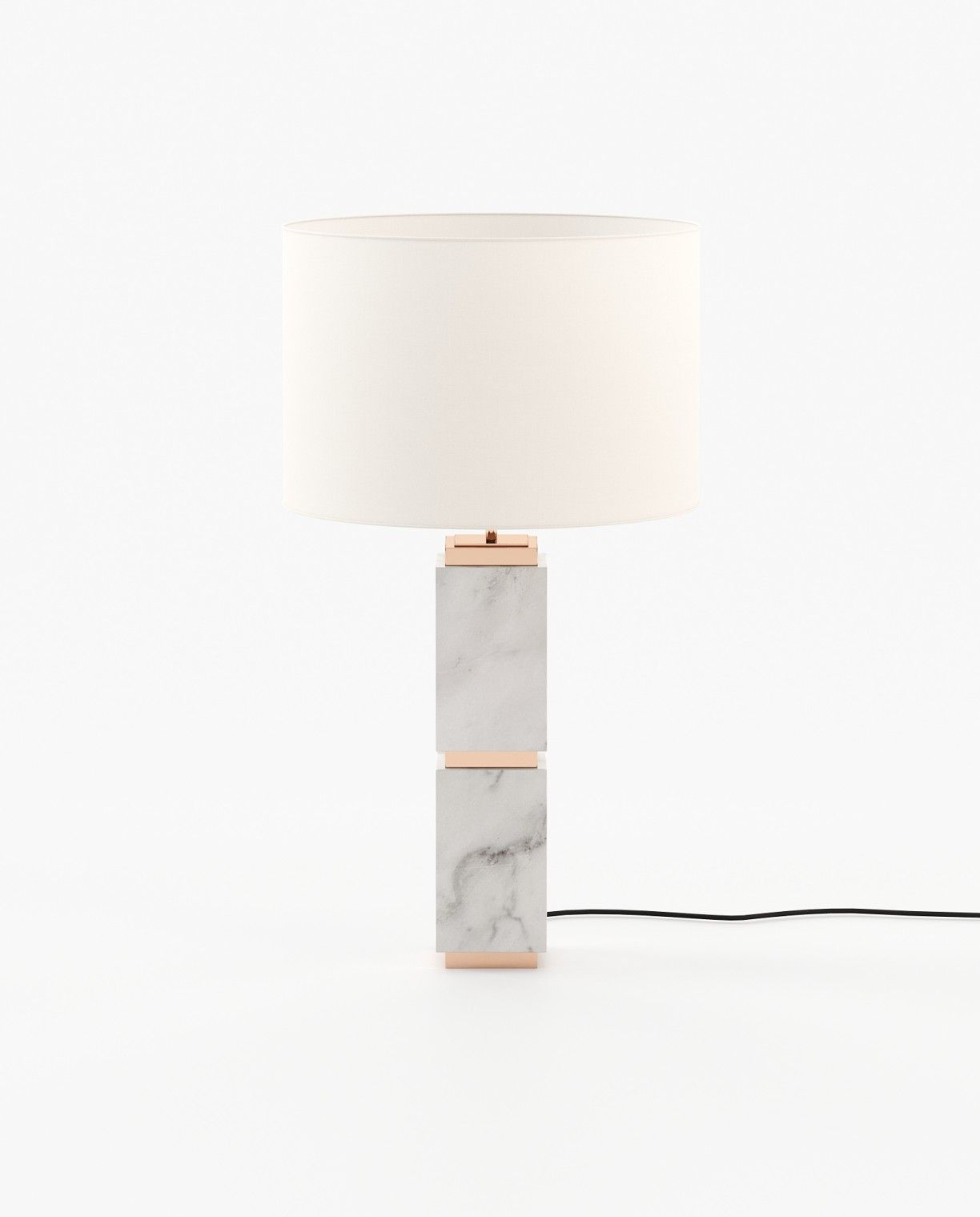 Laskasas QUENTIN Table & Desk Lamp Carrara Marble - Araco Interiors