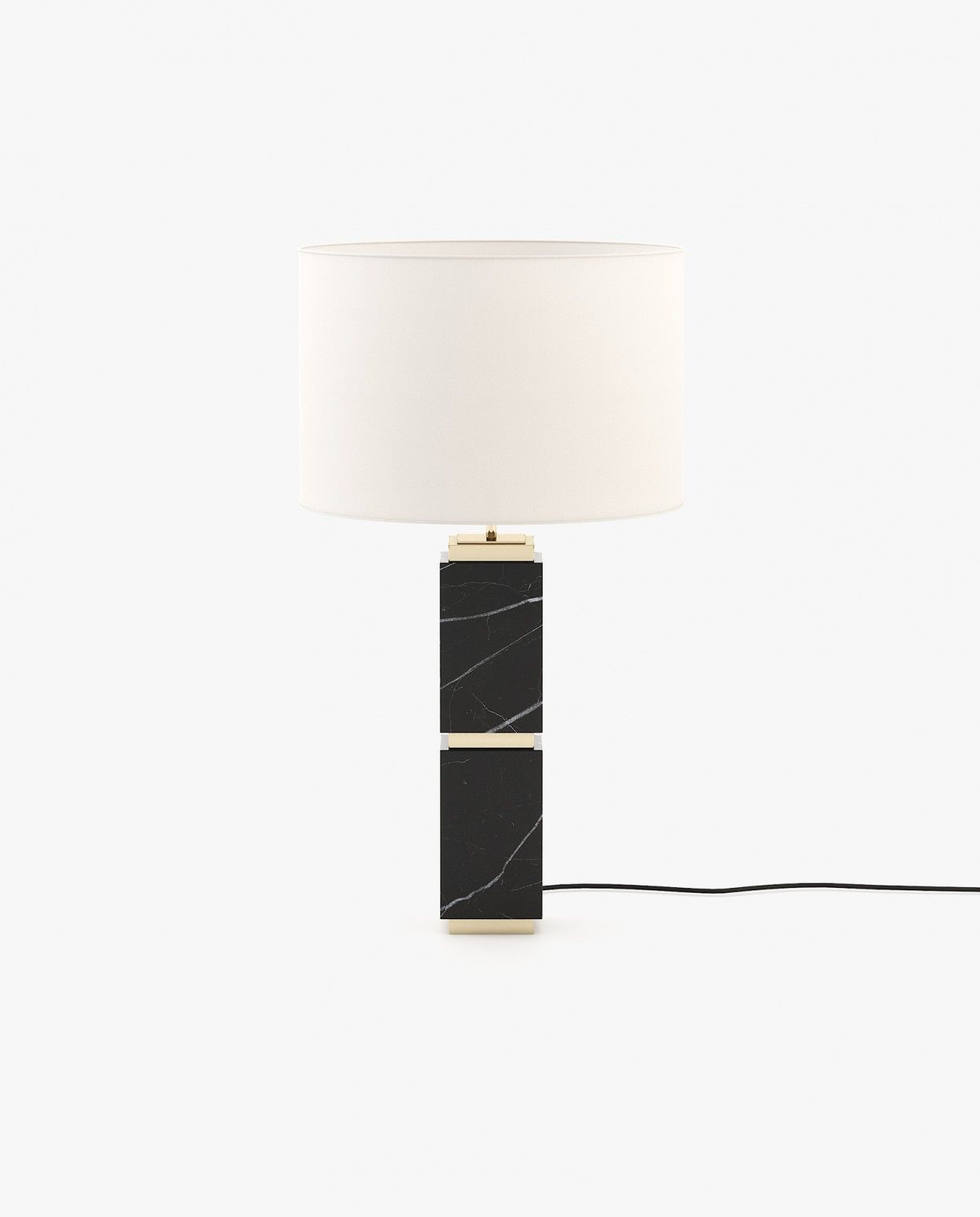 Laskasas QUENTIN Table & Desk Lamp Nero Marquina Polished Marble - Araco Interiors