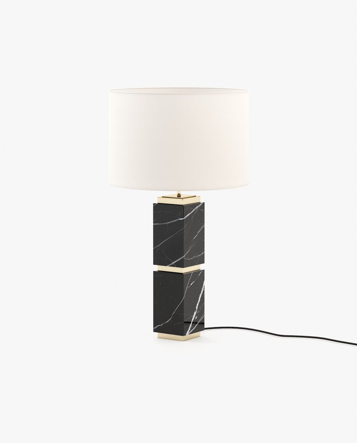 Laskasas QUENTIN Table & Desk Lamp Nero Marquina Polished Marble - Araco Interiors