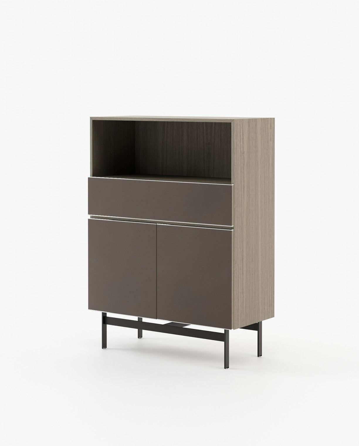 Laskasas RALPH Bar Cabinet Aged Oak Veneer Matte - Araco Interiors