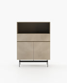 Laskasas RALPH Bar Cabinet Beige Grey Lacquer Matte - Araco Interiors