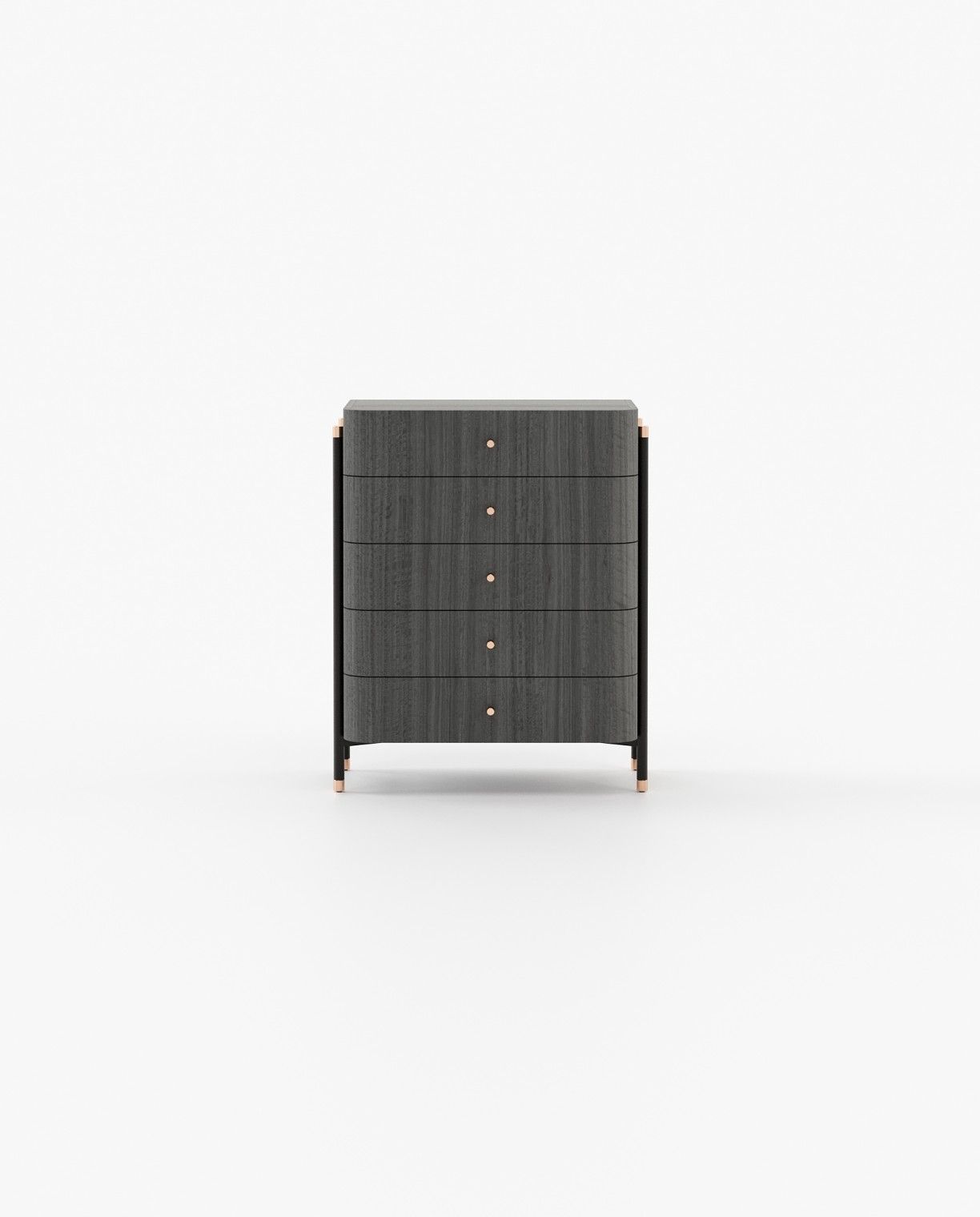 Laskasas ROSIE Tallboy Chest of Drawers Grey Eucalyptus Veneer Matte - Araco Interiors