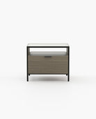 Laskasas ROWLING Bedside Cabinet & Table Aged Oak Veneer Matte - Araco Interiors