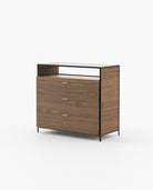 Laskasas ROWLING Set of 3 Chest of Drawers Walnut Veneer Matte - Araco Interiors