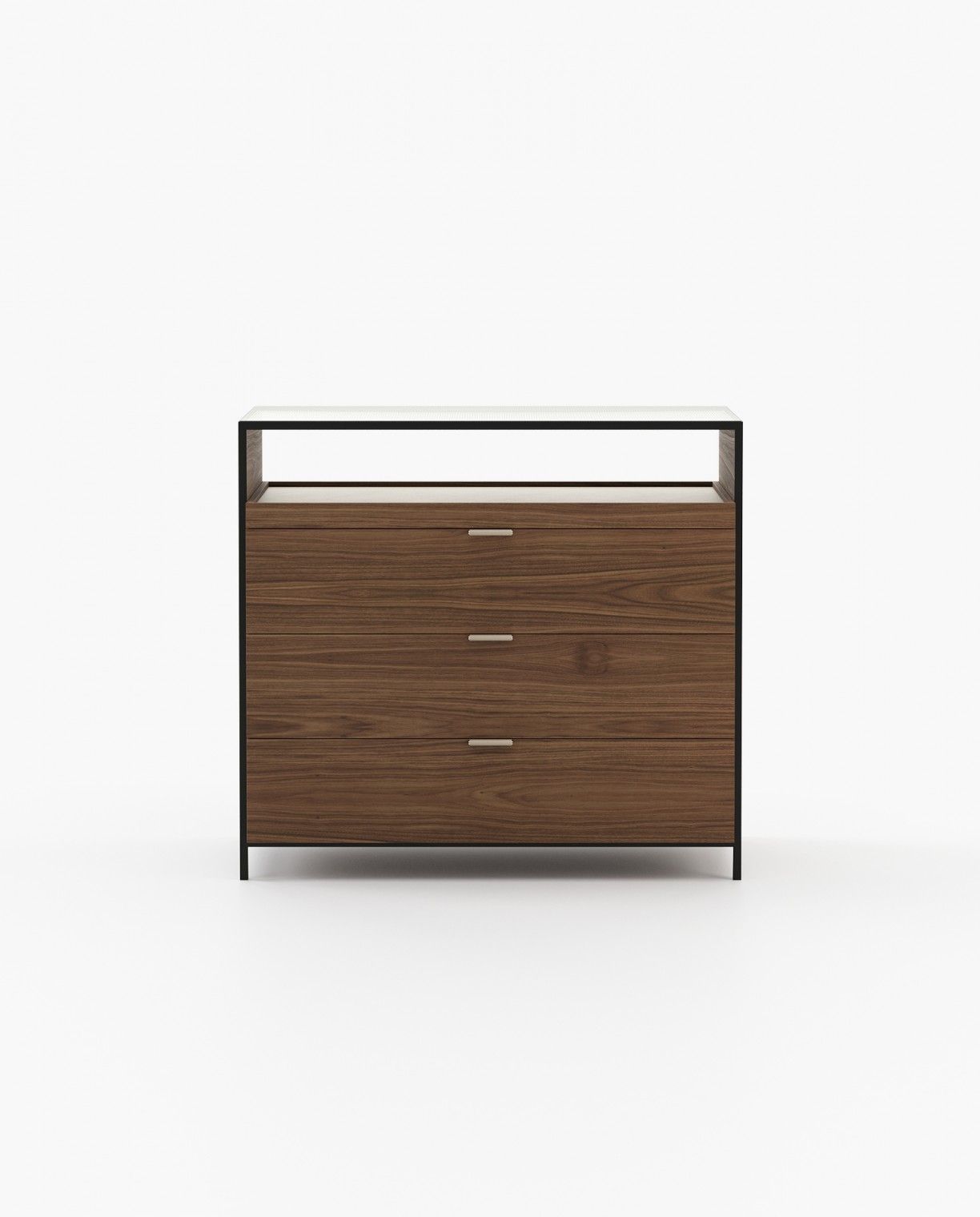 Laskasas ROWLING Set of 3 Chest of Drawers Walnut Veneer Matte - Araco Interiors