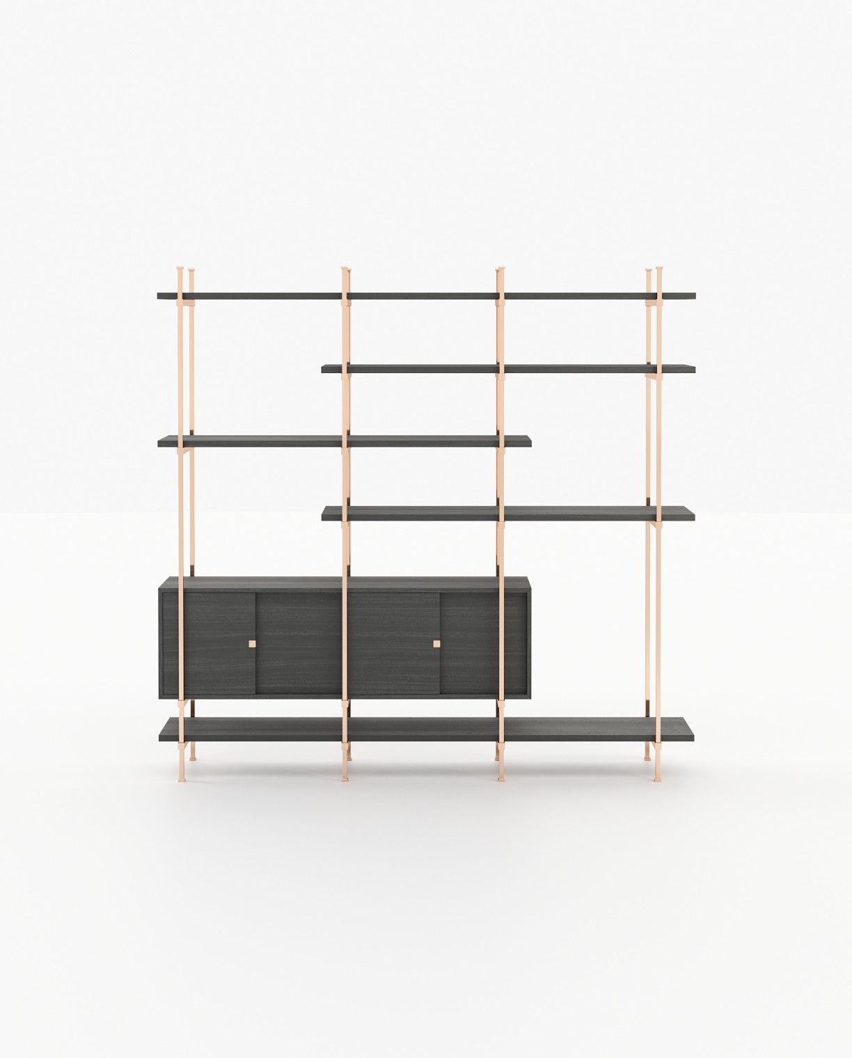 Laskasas TAYLOR Bookcase & Shelving Grey Eucalyptus Veneer Matte - Araco Interiors