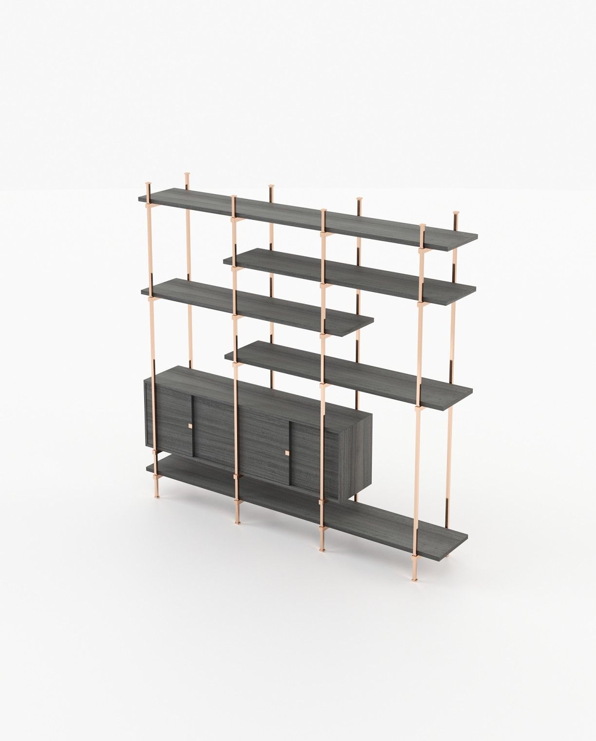 Laskasas TAYLOR Bookcase & Shelving Grey Eucalyptus Veneer Matte - Araco Interiors