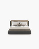 Laskasas TERI Bed & Headboard Grey Eucalyptus Veneer Matte - Araco Interiors