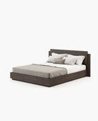 Laskasas TERI Bed & Headboard Smoked Eucalyptus Veneer Matte - Araco Interiors