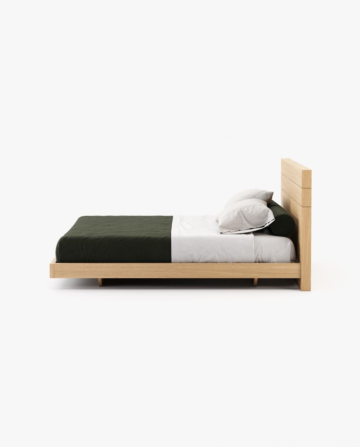 Laskasas USO Bed & Headboard Oak Veneer Matte - Araco Interiors