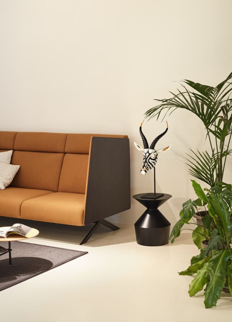 Lladro Antelope Mask Black & Gold - Araco Interiors