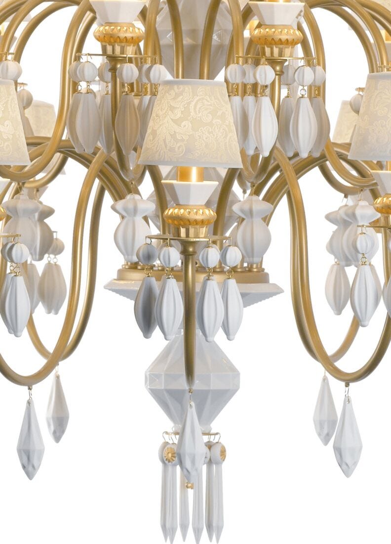 Lladro Belle De Nuit Chandelier 40 Lights - Gold (CE/UK) - Araco Interiors