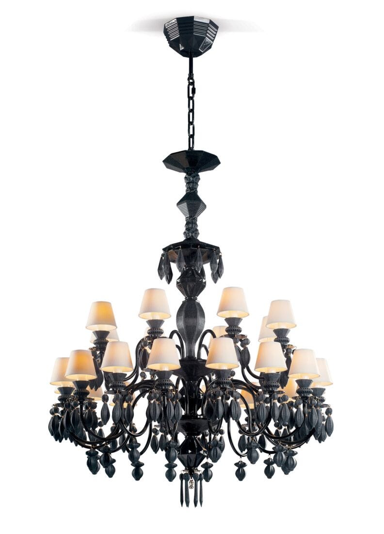 Lladro Belle De Nuit Chandeliers 24 Lights - Absolute Black (CE/UK/CCC) - Araco Interiors