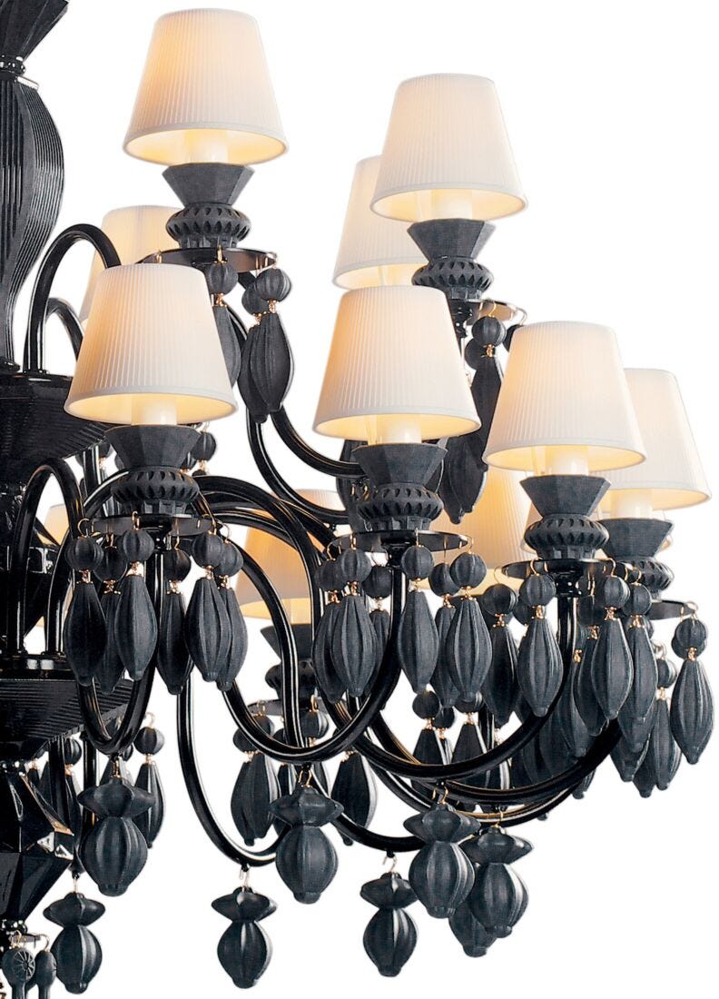 Lladro Belle De Nuit Chandeliers 24 Lights - Absolute Black (CE/UK/CCC) - Araco Interiors