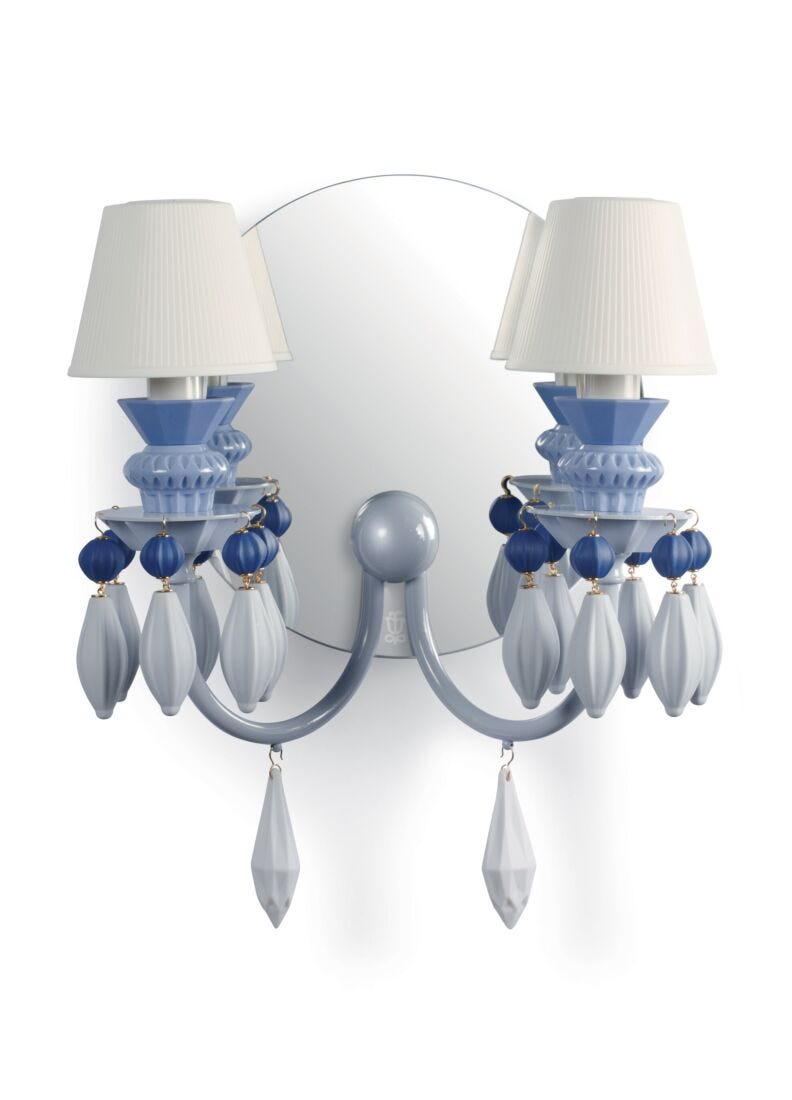 Lladro Belle De Nuit - Wall Light 2 Lights - Blue (CE/UK/CCC) - Araco Interiors
