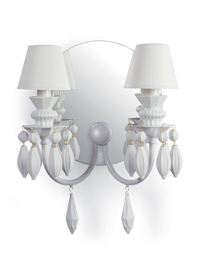 Lladro Belle De Nuit - Wall Light 2 Lights - White (CE/UK/CCC) - Araco Interiors