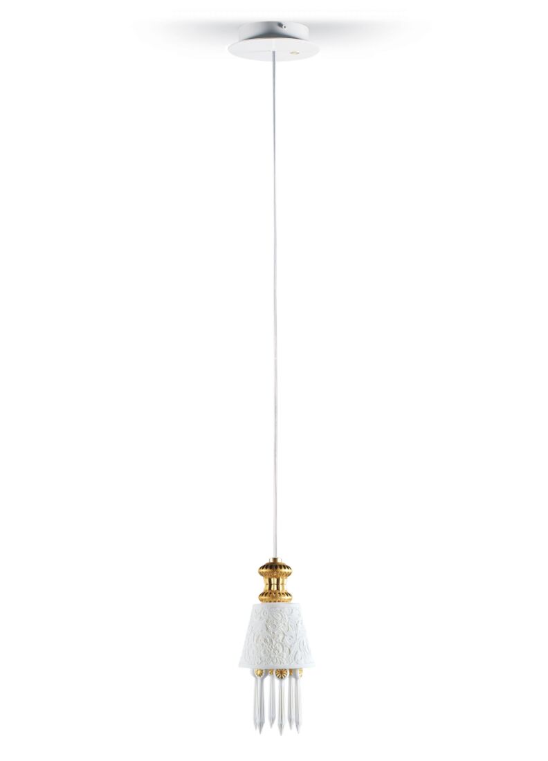 Lladro Belle De Nuit with Lithophane Hanging Lamp - gold (CE/UK) - Araco Interiors