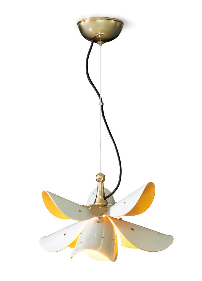 Lladro Blossom hang.lamp (white - gold)(CE/UK/CCC - Araco Interiors