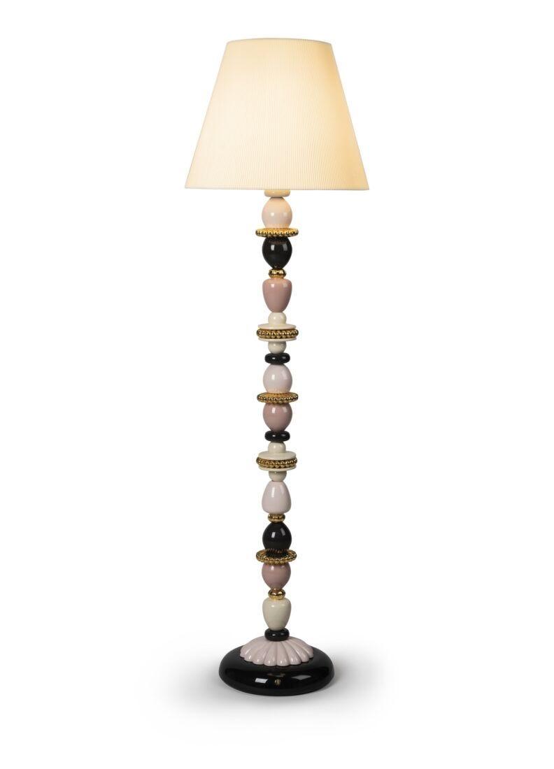 Lladro Firefly floor lamp (pink - gold)(UK) - Araco Interiors