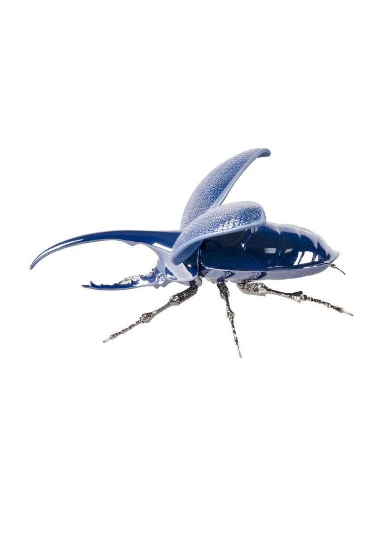 Lladro Hercules Beetle Blue - Araco Interiors