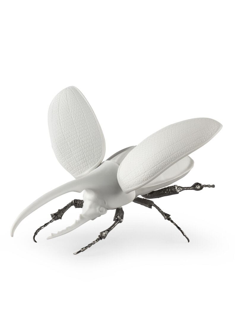 Lladro Hercules Beetle Matte White - Araco Interiors