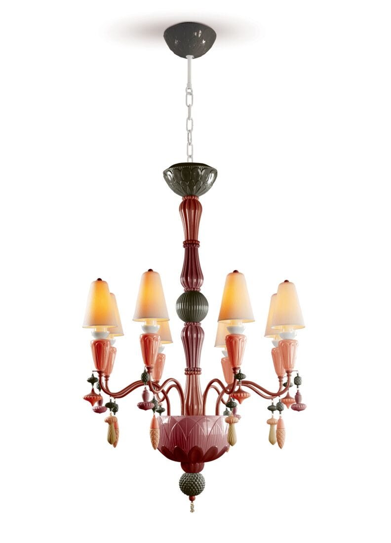 Lladro I&S - Chand.8l.(S)(red coral)(CE/UK/CCC) - Araco Interiors