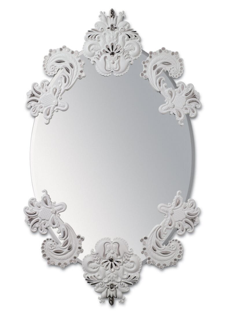 Lladro Oval mirror (black) Black - Araco Interiors