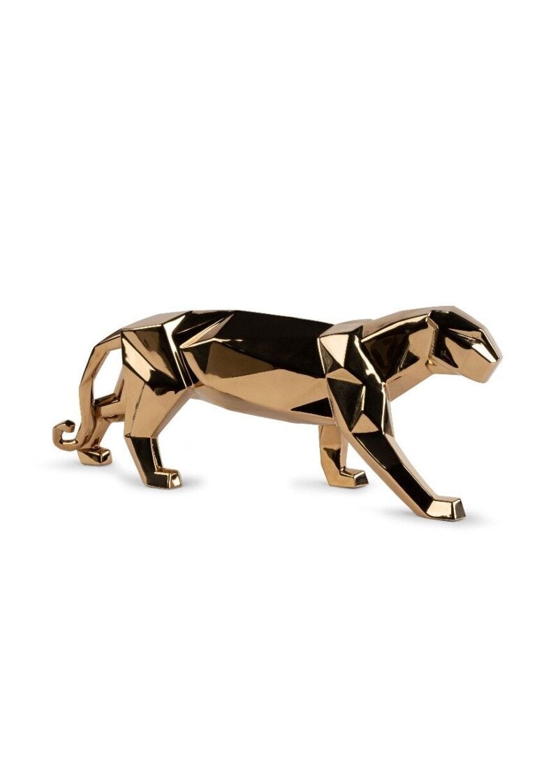Lladro Panther (golden) Golden - Araco Interiors