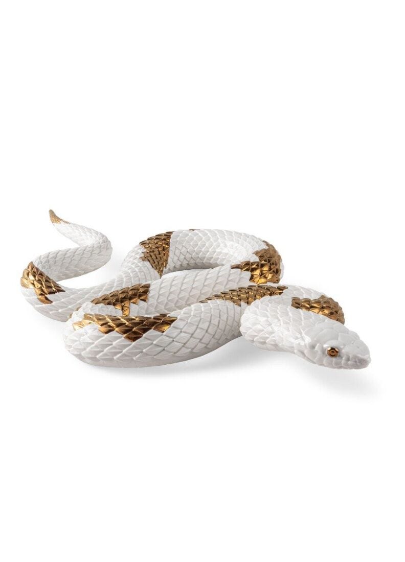 Lladro Snake (white - copper) - Araco Interiors