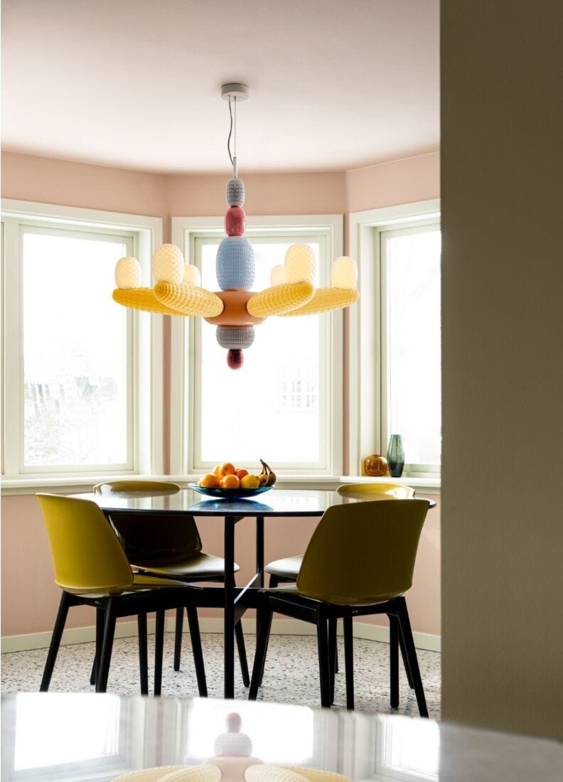 Lladro Soft Blown Chandelier (yellow) (CE/UK) - Araco Interiors