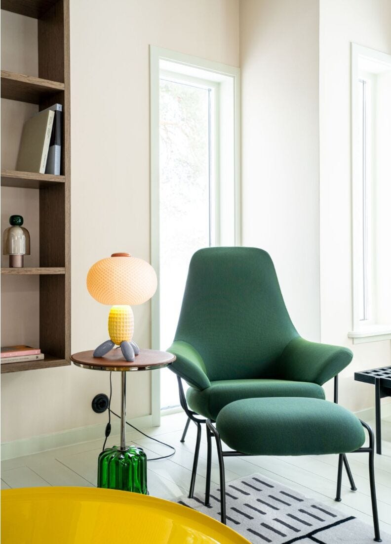 Lladro Soft Blown Table lamp (yellow) (UK) - Araco Interiors