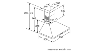 Neff D72PBC0N0B N 30 75cm Pyramid Hood Stainless Steel - Araco Interiors