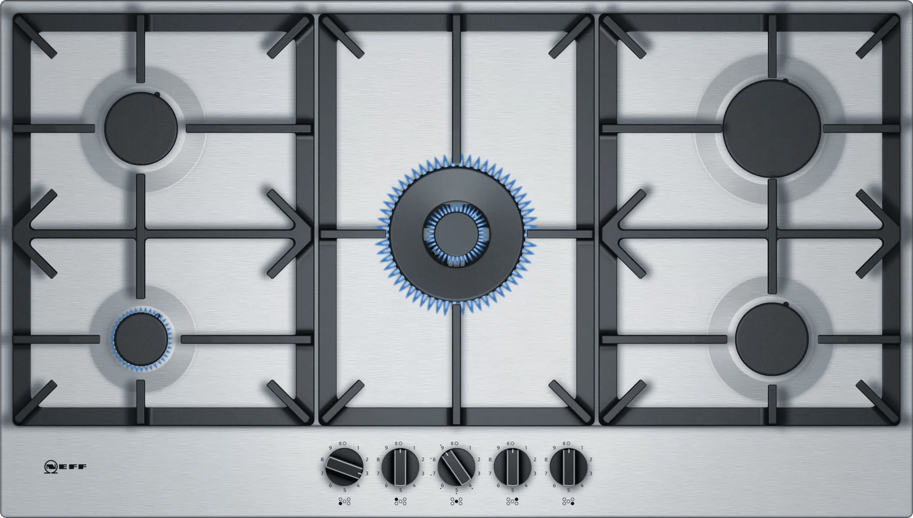 Neff T29DS69N0 N 70 90cm Gas Hob Stainless Steel - Araco Interiors