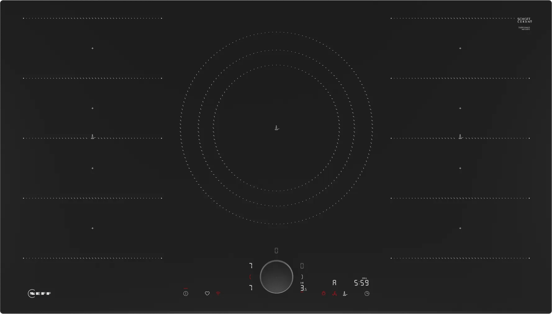 Neff T69FUV4L0 N 90 90cm Flex Induction Hob Black Glass - Araco Interiors