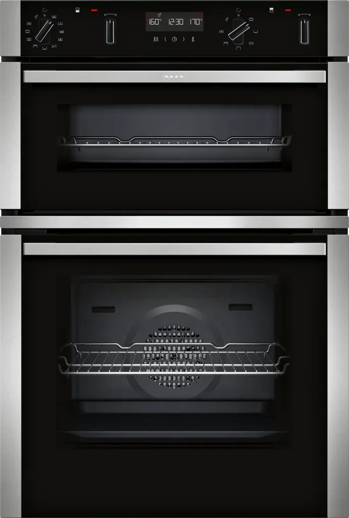 Neff U2ACM7HH0B N 50 Pyrolytic Double Oven Black - Araco Interiors