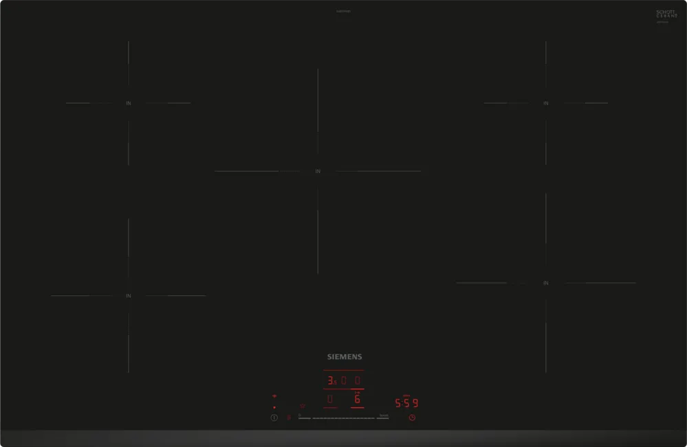 Siemens EH831HVB1E iQ100 80cm Induction Hob Black Glass - Araco Interiors