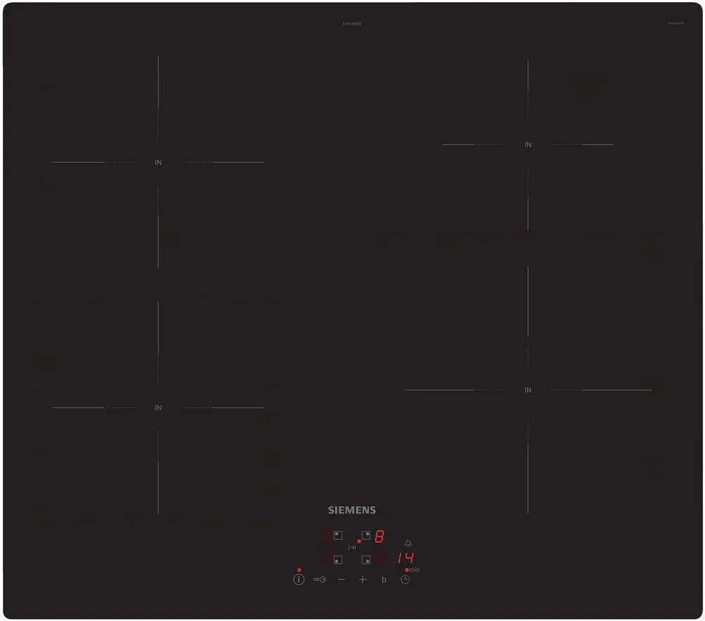 Siemens EU611BEB5B iQ100 60cm Plug & Play Induction Hob Black Glass - Araco Interiors